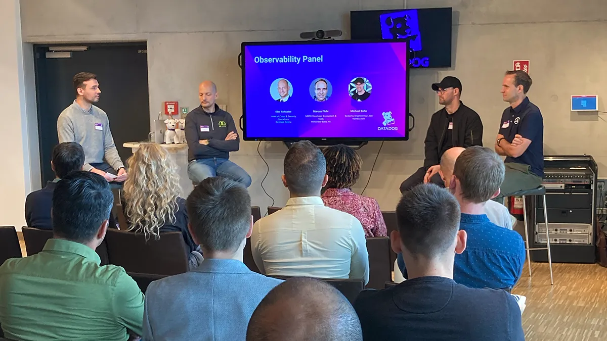 A freiheit.com engineer in a panel discussion on observability