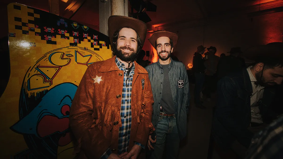 freiheit.com members dressed as cowboys for the xmas party