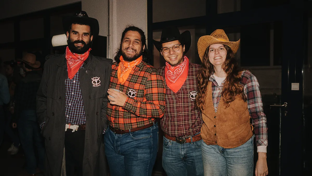 a group of freiheit.com members at the xmas party 2025