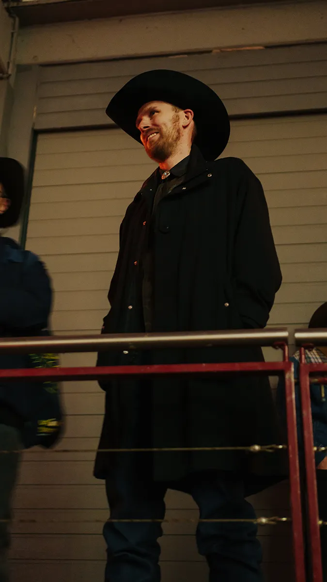 a freiheit.com member in his cowboy outfit the represent the xmas party 2025 dress code