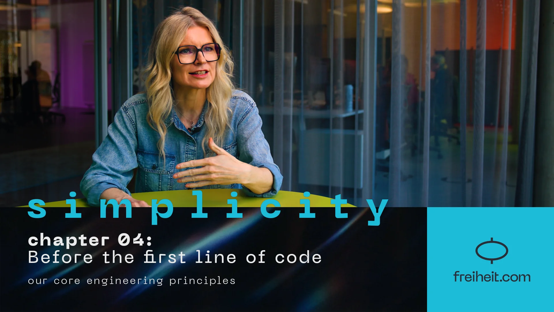 A freiheit.com engineers is talking about one of our Core Engineering Principles|simplicity