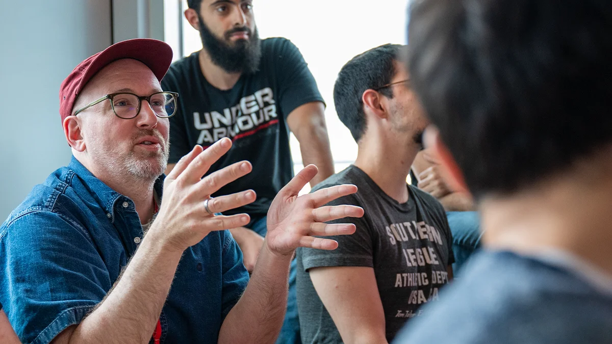 freiheit.com members listen to a tech talk